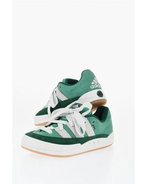 adidas Suede And Fabric Adimatic Low-Top Trainers With Wave Sole - Green