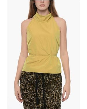 Co.Go Taffetà Halter Top With Lace-Up Detail - Multicolour