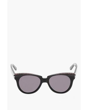 Philipp Plein Wayfarer Sunglasses With Rhinestone Details - Grey