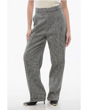Dior Double-Pleated Virgin Wool Trousers With District Check Motif - Grey