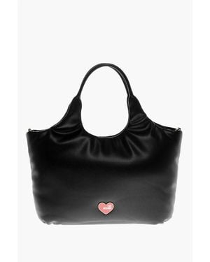 Moschino Padded Marshmallow Hobo Bag With Matching Pouch - Black
