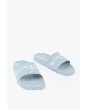 Givenchy Rubber Slides With Embossed Logo - Blue