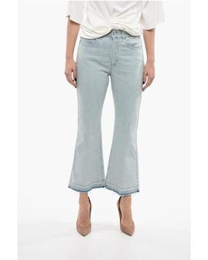 Stella McCartney Cropped Fit Bootcut Denims With Vintage Pale Wash 27Cm - Blue