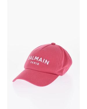 Balmain Baseball Cap With Embroidered Logo - Pink