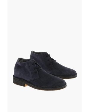 Corneliani Id Wool Lined Suede Desert Boots - Blue