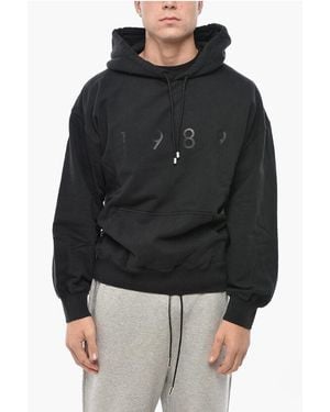 1989 STUDIO Brushed Cotton Hoodie With Tone-On-Tone Logo - Black
