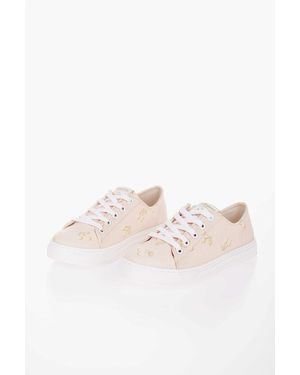 Bonpoint Cotton Low-Top Trainers With Print - Pink