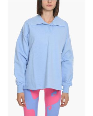 Samsøe & Samsøe Polo Neck Ingrid Cotton Sweatshirt - Blue