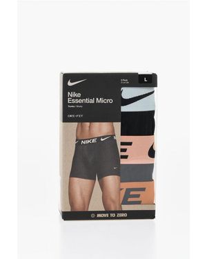 Nike Solid Colour 3 Pairs Boxers Set With Logoed Band - Black