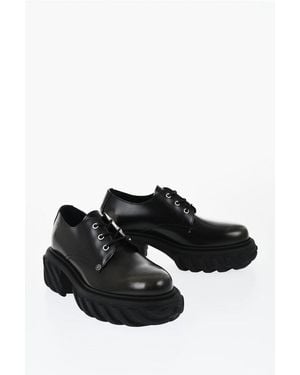 Off-White c/o Virgil Abloh Off- Brushed Leather Exploration Derby With Chunky Sole - Black