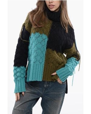 Alanui Patchwork Alpaca Blend Antarctic Dream Pullover - Black