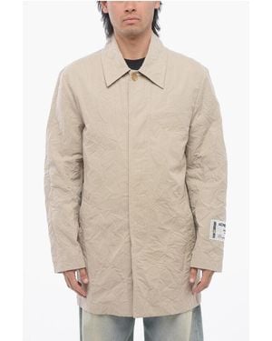 Acne Studios Wrinkled Effect Unlined Coat With Hidden Closure - Natural