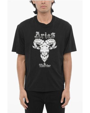 Neil Barrett Slim Fit Rock Band Zodiac Aries T-Shirt - Black