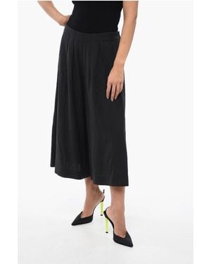 Acne Studios Cropped Max-Wide Trousers With Pleated Detail - Black