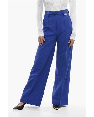 Vetements High-Waisted Trousers With Front Pleats - Blue