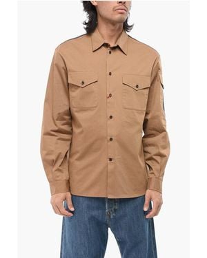 McQueen Long Sleeved Shirt With Logoed Band - Blue