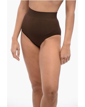 Rick Owens High-Waisted Stretch Nylon Briefs - Brown