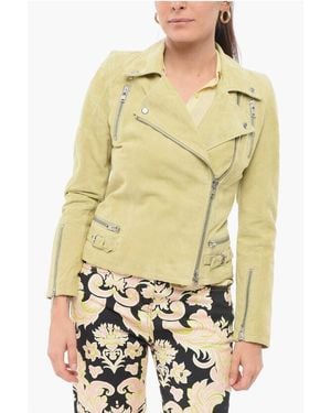 S.w.o.r.d 6.6.44 Suede Biker Jacket - Yellow