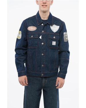 Rassvet (PACCBET) Denim Buttoned Jacket With Double Patch Pocket And Topstitch - Blue