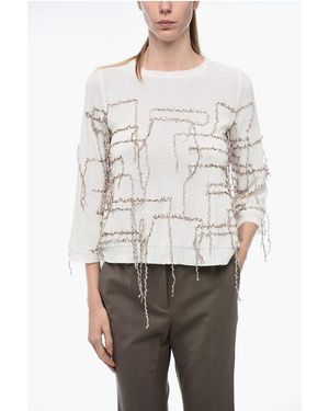 ArchivioB Flared Jumper With Fringe Application - Grey