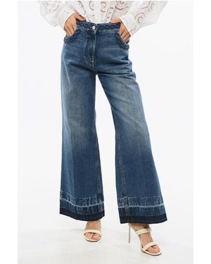 Valentino Regular Fit Jeans With Braided Beads Embroidery - Blue