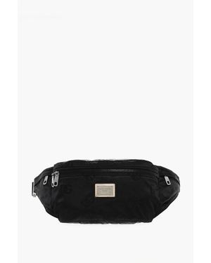Dolce & Gabbana Technical Fabric Bum Bag With All-Over Monogram And-T Size Unic - Black