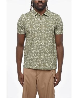 Altea Short-Sleeve Polo With Floral Pattern - Green