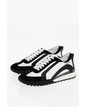 DSquared² Legend Leather Trainers With Suede Details - White