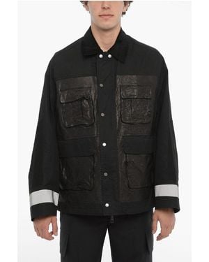 Neil Barrett Utility Jacket With Rib Collar - Black