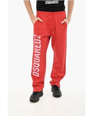 DSquared² Cotton Joggers With Side Logoed Band - Red