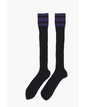 DSquared² Ribbed Long Socks With Lurex Details - Blue