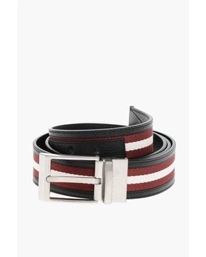 Bally Leather Reversible Belt With Iconic Motif 35Mm - White