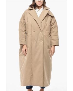 Dries Van Noten Oversized Fit Roxana Double-Breasted Coat - Natural