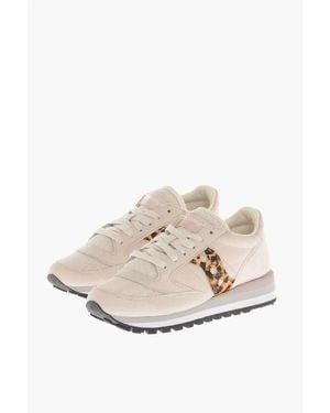 Saucony Leather And Nylon Low-Top Trainers With Ponyskin Details - White