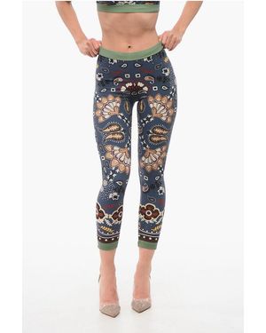DSquared² Bandana Motif Leggings With Drawstring Waist - Blue