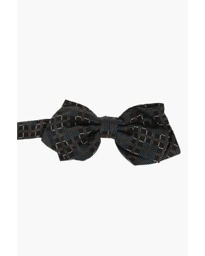 Christian Lacroix Geometric Patterned Silk Bow Tie - Black