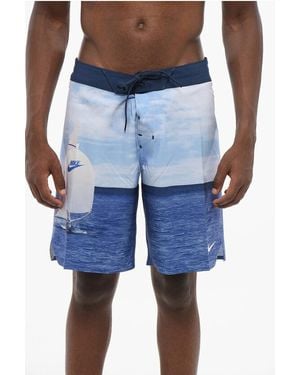Nike Swim Patterned Swim Shorts - Blue