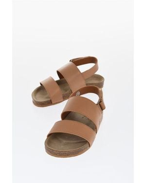 Bonpoint Leather Agostino Sandals With Velcro Closure - White
