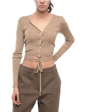 Miu Miu Open Back Croppped Cardigan - Brown