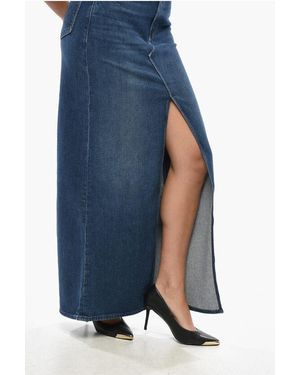 Mother Denim The Bombshell Maxi Skirt With Frontal Split - Blue
