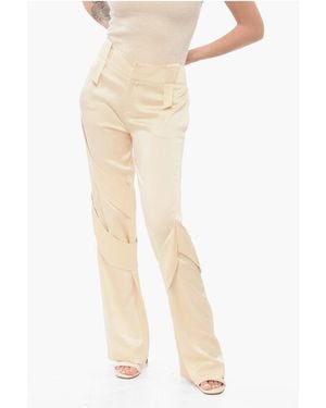 Blumarine Satin Cargo Trousers - Natural