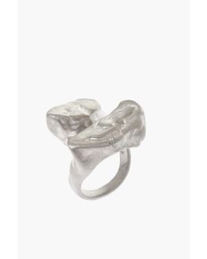 DSquared² Effect Metal Signet Ring - White