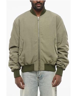 1989 STUDIO Nylon Bomber Jacket With Back Embossed Logo - Green
