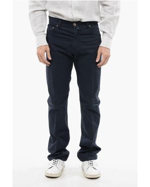 Corneliani Id Luxury Denim Ton-Sur-Ton Embroidered Denims - Blue