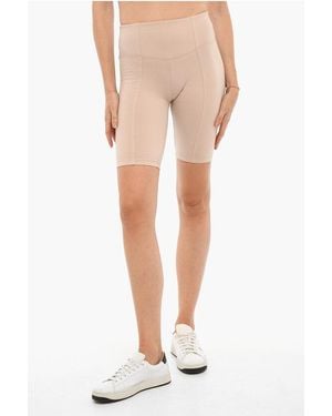 Champion High-Waisted Stretch Cotton Biker Shorts - Natural