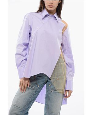 Viktor & Rolf Asymmetric Floating Away Shirt With Sheer Detail - Purple