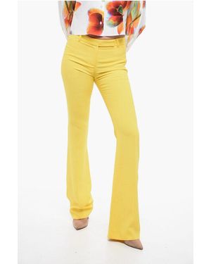 Alexander McQueen Viscose Blend Bootcut Trousers - Yellow