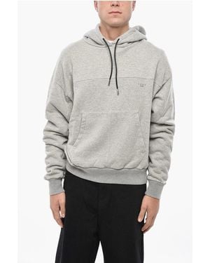 1989 STUDIO Cotton-Fleece Hoodie With Leather Drawcord - Grey