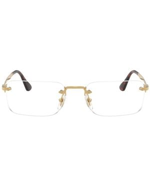 Persol Rectangle Metal Eyeglasses Online - Black