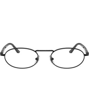 Persol Oval Metal Eyeglasses Online - Black
